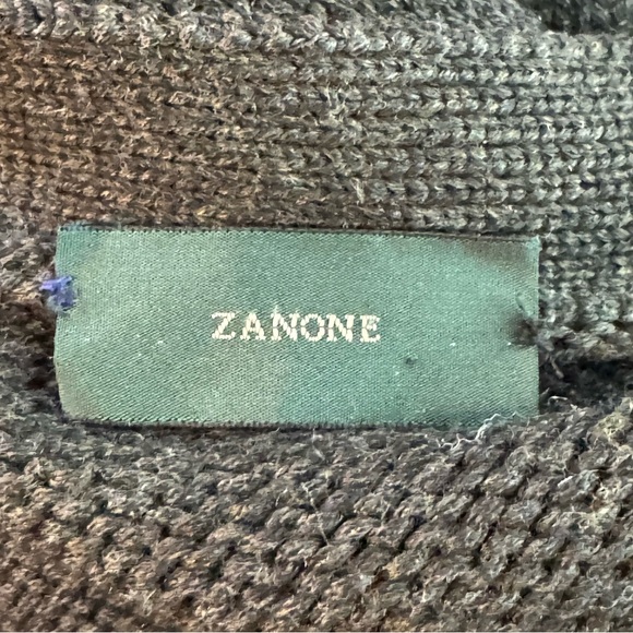 *Women’s Vintage Zanone Size 42 Brown V-Neck Wool Button Front Sweater - Picture 7 of 10